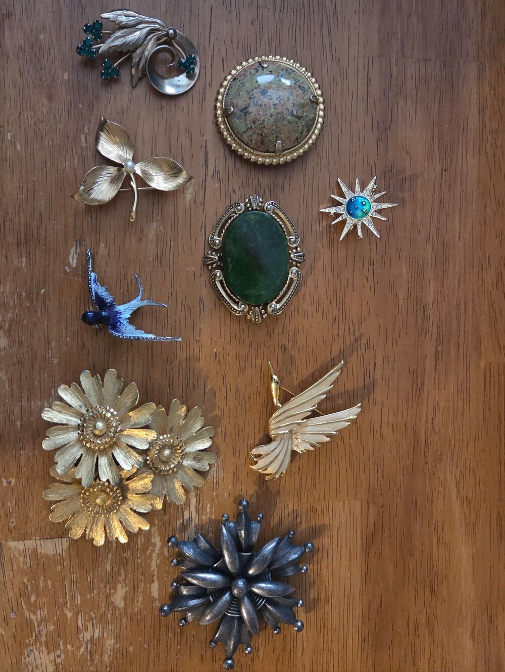9 Vintage Brooches
